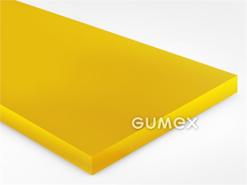 Polyuretanová deska PU44, tloušťka 1mm, šíře 1000x3000mm, 80°ShA, PU, -30°C/+80°C, žlutá